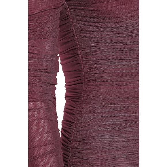 Dress the Population XXL‎ Burgundy "Dawn" Off Shoulder Long Sleeve Dress NWT - Picture 6 of 10